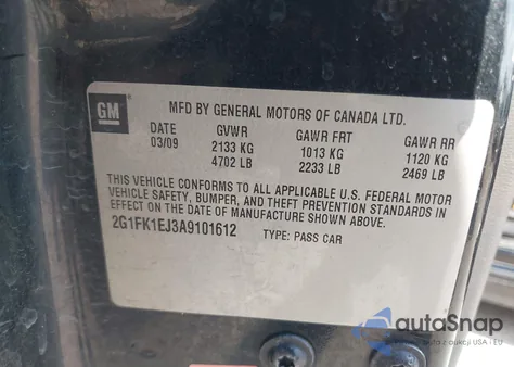 2010 Chevrolet Camaro 2Ss из США, поврежденный, VIN 2G1FK1EJ3A9101612